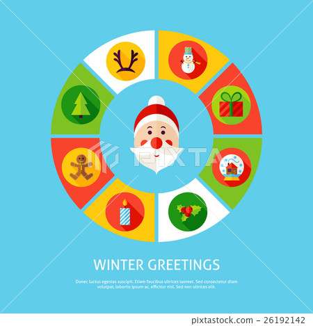 Winter Greetings Infographic Concept Winter Greetings Infographic Concept 26192142