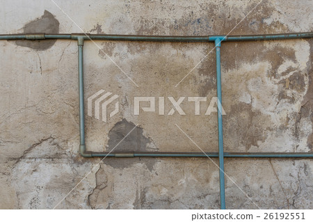 Minimalism style, Green water tube on the wall. Minimalism style, Green water tube on the wall. 26192551