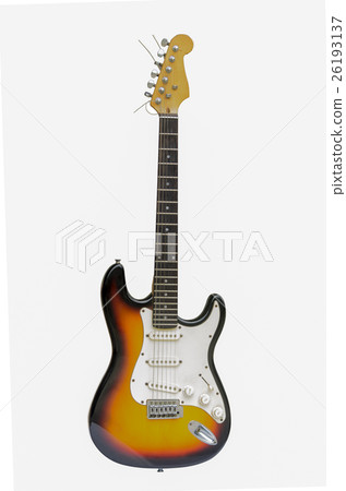 Beautiful electric guitar on white background 26193137