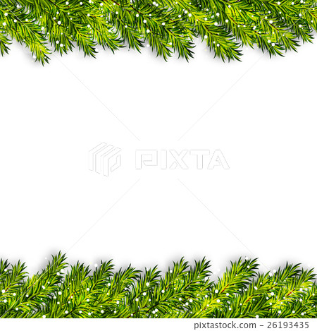 Christmas tree branches frame vector - Stock Illustration [26193435 ...