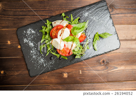 salad with basil, tomato and cheese salad with basil, tomato and cheese 26194052