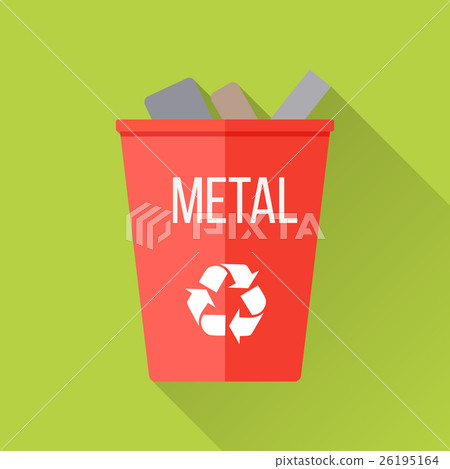 Red Recycle Garbage Bin with Metal Red Recycle Garbage Bin with Metal 26195164