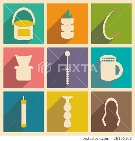 Flat with shadow concept and mobile application Flat with shadow concept and mobile application 26195168