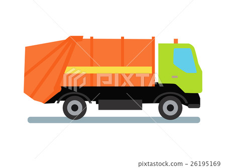 Orange Garbage Truck 26195169