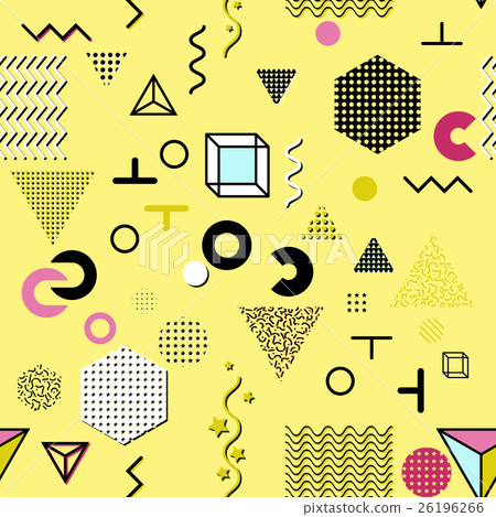 memphis seamless pattern. 26196266