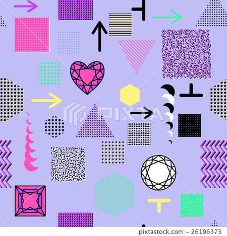 memphis cards, seamless pattern. 26196373