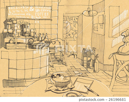 Interior Cafe Sketch, Image & Photo (Free Trial) | Bigstock