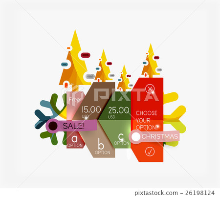 Paper Christmas Greeting Card Banners with text 26198124