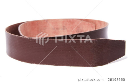 Vintage leather belt with no holes on white Vintage leather belt with no holes on white 26198660