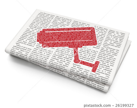Privacy concept: Cctv Camera on Newspaper Privacy concept: Cctv Camera on Newspaper 26199327
