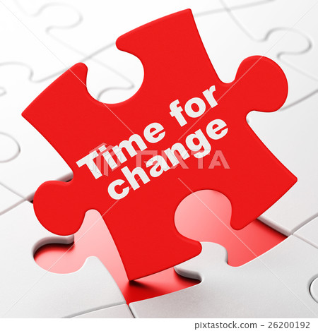 Time concept: Time for Change on puzzle background 26200192