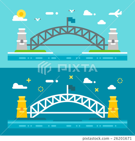 Flat design Sydney harbour bridge 26201671