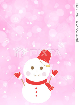 Snowman pink background 26203190