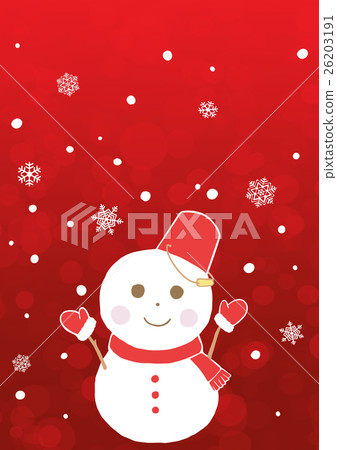 雪人紅色背景 26203191