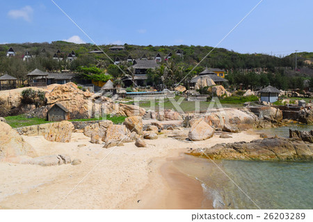 beach with fishing village in ke ga, near muine beach with fishing village in ke ga, near muine 26203289