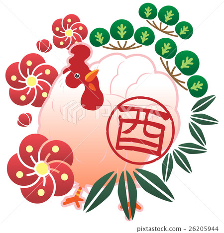 Rooster year image chicken shochiku bamboo 26205944