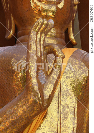 Gold Buddha statue (Luang por shin pa tan porn) in Thailand temple. Gold Buddha statue (Luang por shin pa tan porn) in Thailand temple. 26207463