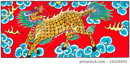 Traditional Thai style painting Horse head Dragon 26208848