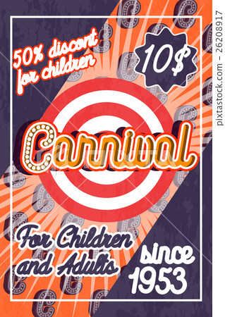 Color vintage Amusement park poster 26208917