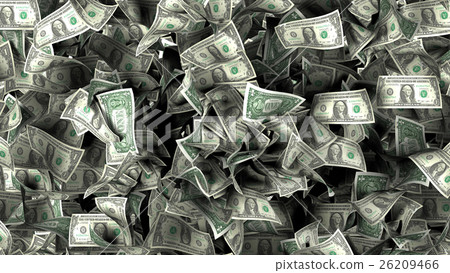 Dollar banknotes in a pile Dollar banknotes in a pile 26209466