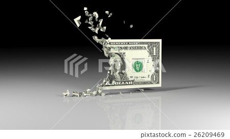 Dollar banknotes is falling apart Dollar banknotes is falling apart 26209469