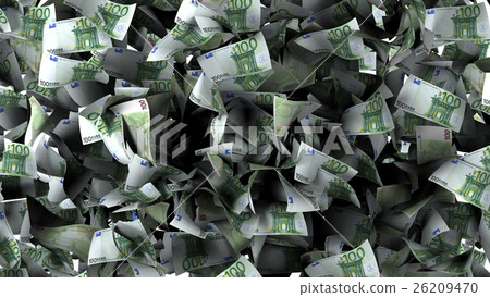 Euro banknotes in a pile 26209470
