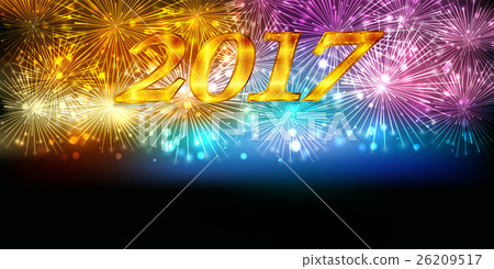 煙花新年夜空背景 煙花新年夜空背景 26209517