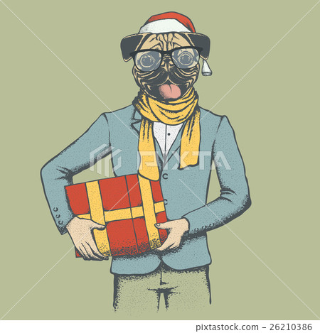 Stock Illustration: Pug dog vector illustration