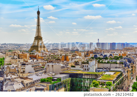 Beautiful panoramic view of Paris 26210482