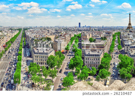 Beautiful panoramic view of Paris. Beautiful panoramic view of Paris. 26210487