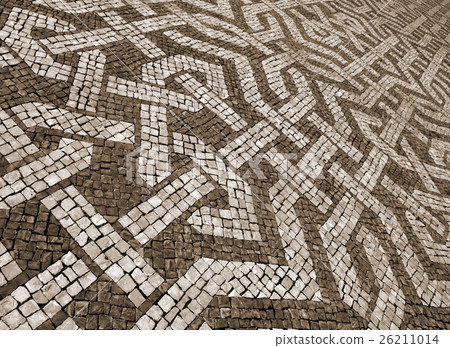 Portugal. Lisbon. Cobblestone pavement Portugal. Lisbon. Cobblestone pavement 26211014