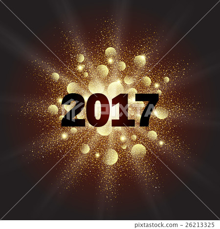 Gold glitter Happy New Year 2017 26213325