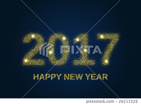 Gold glitter Happy New Year 2017 Gold glitter Happy New Year 2017 26213328