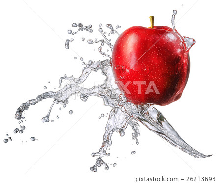 Water splash with apple isolated Water splash with apple isolated 26213693