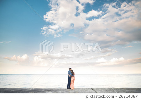 Beautiful loving couple, pride with long dress Beautiful loving couple, pride with long dress 26214367