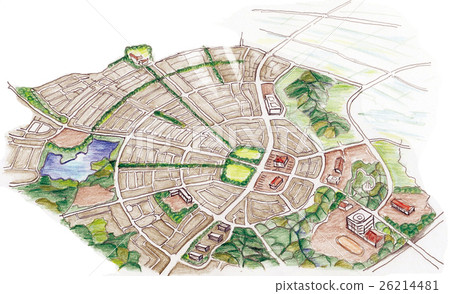 Residential Area Master Plan Urban Planning Plan - Stock Illustration ...