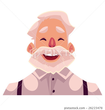 Grey haired old man face, laughing facial Grey haired old man face, laughing facial 26215478