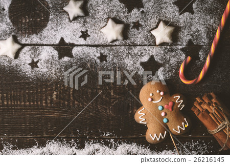 Christmas composition with gingerbread man Christmas composition with gingerbread man 26216145