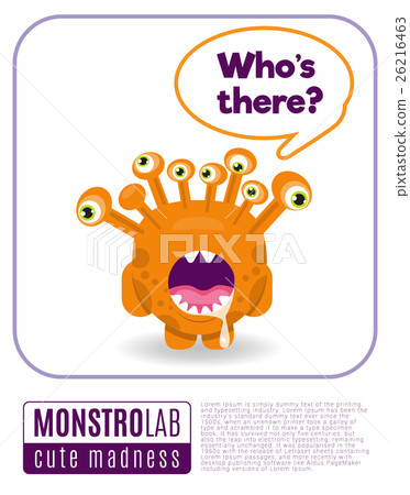 Illustration of a monster saying who's there 26216463