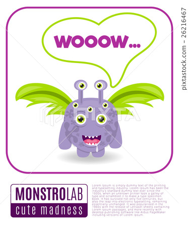 Illustration of a monster saying wow 26216467