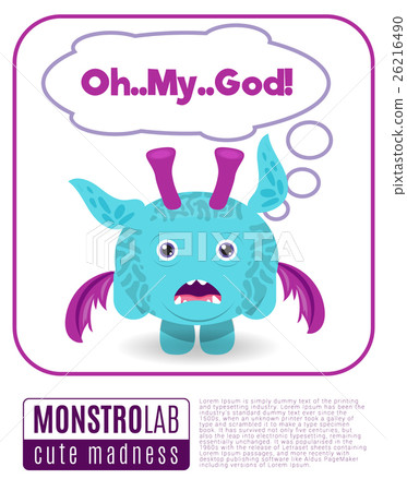 Illustration of a monster saying omg 26216490