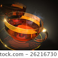 Two cups of black tea on the saucer 26216730