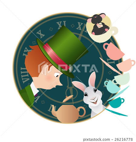 Alice in Wonderland. Mad tea party. Hatter, Rabbit 26216778