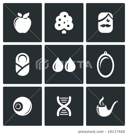 Heredity icons set. Vector Illustration. Heredity icons set. Vector Illustration. 26217488