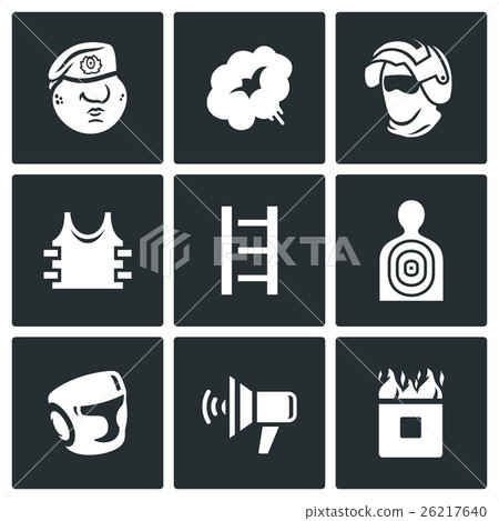 Special forces icons set. Vector Illustration. 26217640