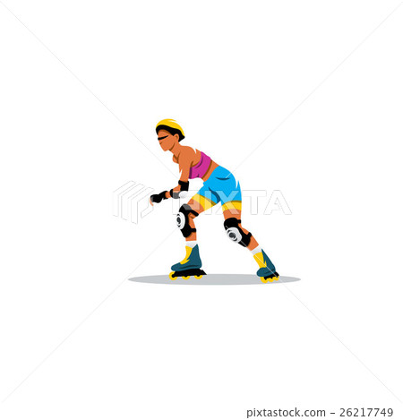 Roller skating girl. Vector Illustration. 26217749