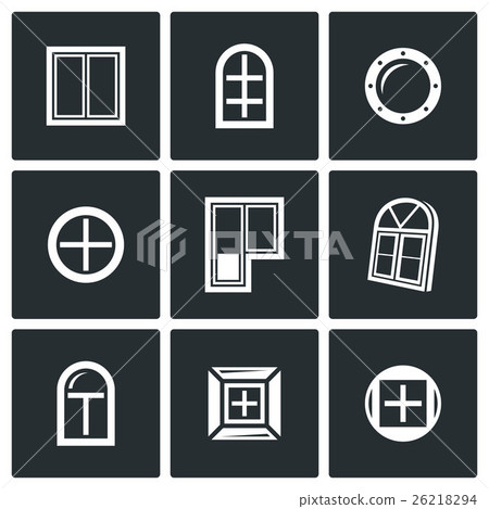 Various window icons set. Vector Illustration.  26218294