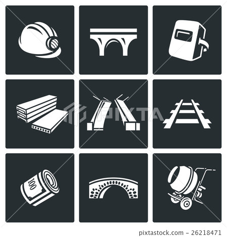 Bridge construction icon set. Vector Illustration. 26218471