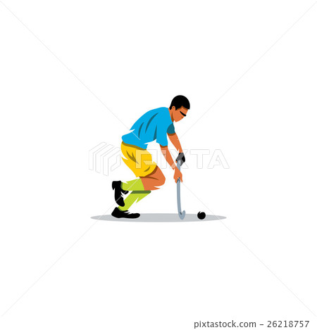 Field Hockey player sign. Vector Illustration. 26218757