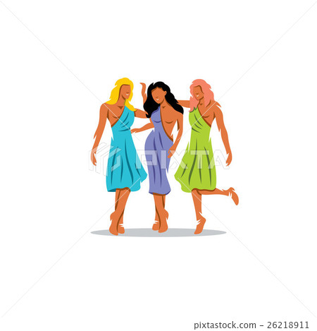 Three nymphs. Vector Illustration. Three nymphs. Vector Illustration. 26218911